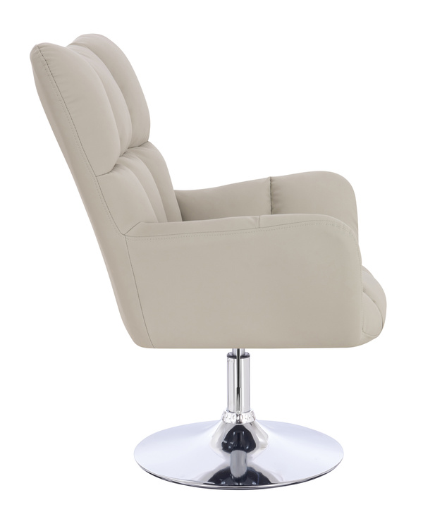 HOKER HR650N ECRU EKOSKÓRA PREMIUM SOFT CHROMOWANA PODSTAWA