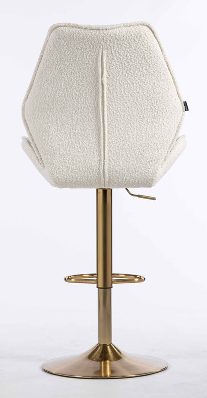 FOTEL HR350W KREMOWY BARANEK ZŁOTA PODSTAWA