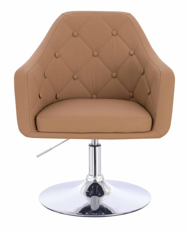 HOKER HR831N KARMELOWY EKOSKÓRA PREMIUM SOFT CHROMOWANA PODSTAWA