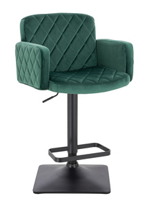 FOTEL HR802KW BUTELKOWA ZIELEŃ WELUR CZARNA PODSTAWA