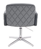 FOTEL HR802CROSS GRAFITOWY WELUR CHROMOWANA PODSTAWA