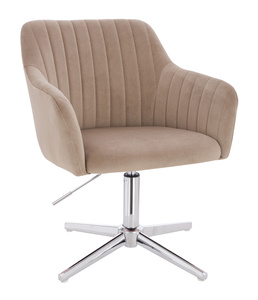 FOTEL HR190CROSS LATTE WELUR CHROMOWANA PODSTAWA