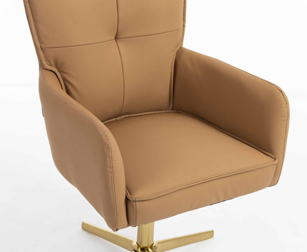 HOKER HR250CROSS KARMELOWY EKOSKÓRA PREMIUM SOFT ZŁOTA PODSTAWA