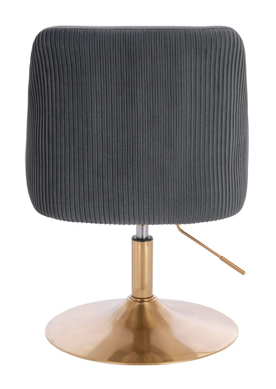 FOTEL HR920N GRAFITOWY WELUR ZŁOTA PODSTAWA