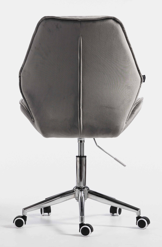 FOTEL HR350K STALOWY WELUR CHROMOWANA PODSTAWA