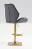 FOTEL HR350KW GRAFITOWY WELUR ZŁOTA PODSTAWA