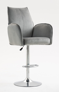 FOTEL HR280W STALOWY WELUR CHROMOWANA PODSTAWA