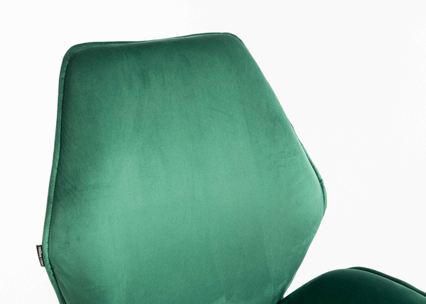 FOTEL HR350KW BUTELKOWA ZIELEŃ WELUR ZŁOTA PODSTAWA