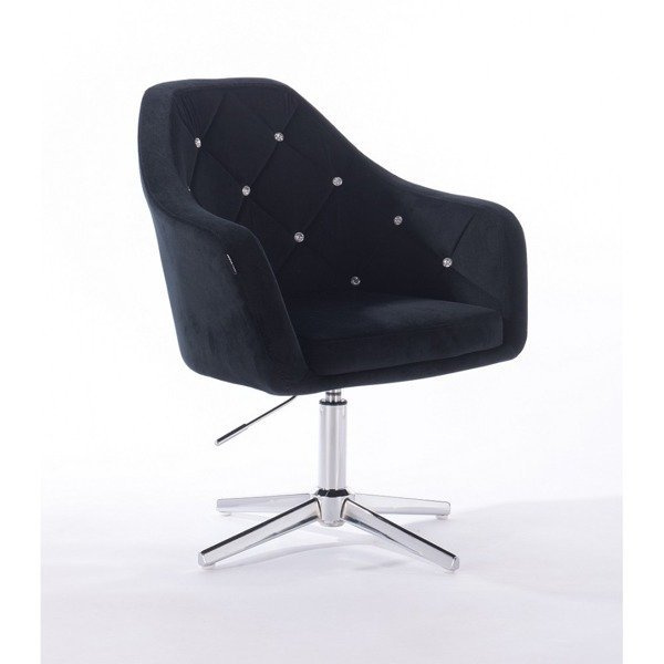 Fotel HR8516CK czarny welur krzyżak