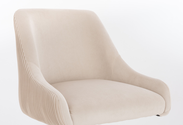 FOTEL HR920CROSS KREMOWY WELUR CHROMOWANA PODSTAWA