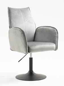 FOTEL HR280N STALOWY WELUR CZARNA PODSTAWA