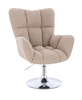 FOTEL HR650N LATTE BARANEK CHROMOWANA PODSTAWA