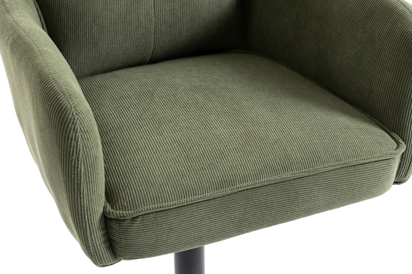 HOKER HR250W ZIELONY SZAŁWIA PREMIUM CORD SZTRUKS CZARNA PODSTAWA