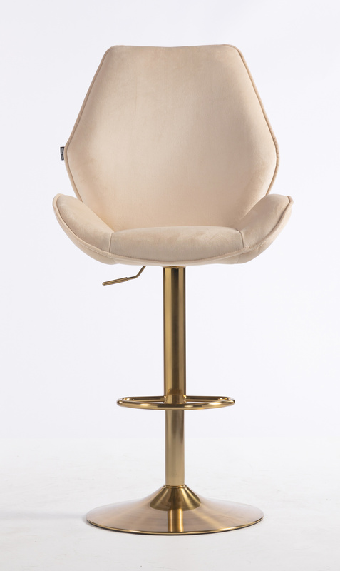 FOTEL HR350W KREMOWY WELUR ZŁOTA PODSTAWA