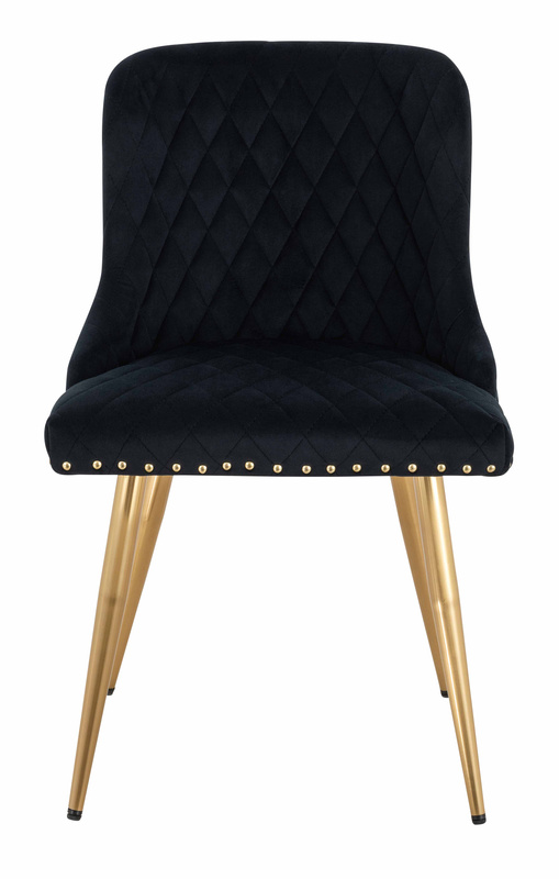 HR940 KRZESŁO ZŁOTE NOGI CZARNY WELUR
