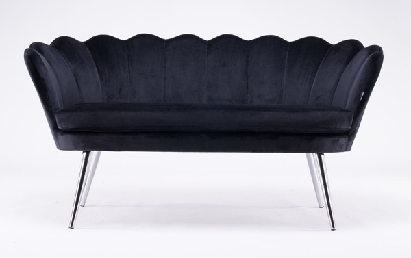 SOFA FREY CZARNY CHROMOWANE NOGI