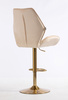 FOTEL HR350W KREMOWY WELUR ZŁOTA PODSTAWA