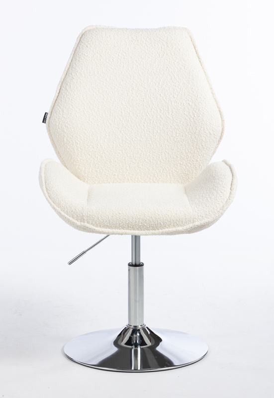 FOTEL HR350N KREMOWY BARANEK CHROMOWANA PODSTAWA