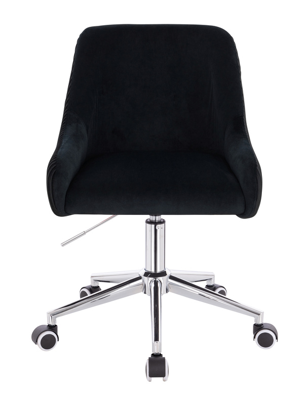 FOTEL HR920K CZARNY WELUR CHROMOWANA PODSTAWA