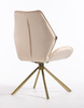 FOTEL HR350 PAJĄK KREMOWY WELUR ZŁOTA PODSTAWA