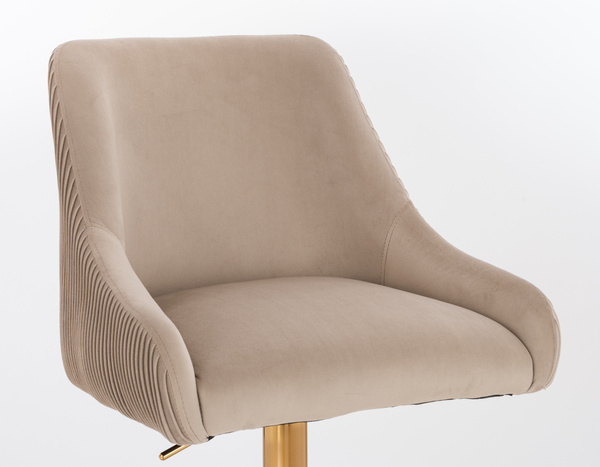 FOTEL HR920CROSS LATTE WELUR ZŁOTA PODSTAWA