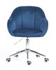 HOKER HR2055K CIEMNE MORZE  WELUR CHROMOWANA PODSTAWA