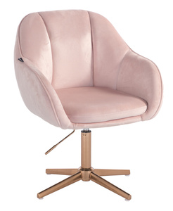 HOKER HR2055CROSS PUDROWY RÓŻ WELUR ZŁOTA PODSTAWA