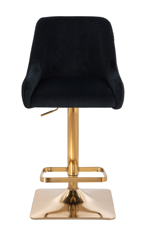 FOTEL HR920KW CZARNY WELUR ZŁOTA PODSTAWA