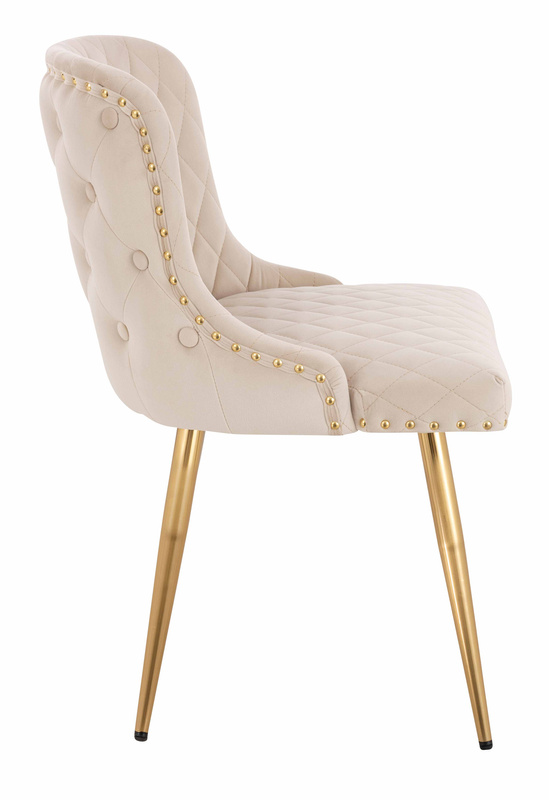 HR940 KRZESŁO ZŁOTE NOGI KREMOWY WELUR