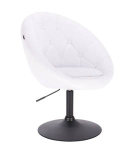 FOTEL HR8516N BIAŁY CZARNA PODSTAWA