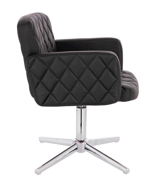 FOTEL HC802CROSS CZARNY CHROMOWANA PODSTAWA