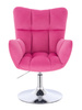 FOTEL HR650N MALINOWY WELUR CHROMOWANA PODSTAWA