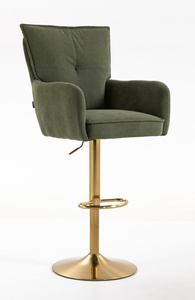 HOKER HR250W ZIELONY SZAŁWIA PREMIUM CORD SZTRUKS ZŁOTA PODSTAWA