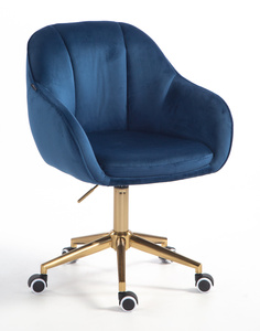 HOKER HR2055K CIEMNE MORZE WELUR ZŁOTA PODSTAWA