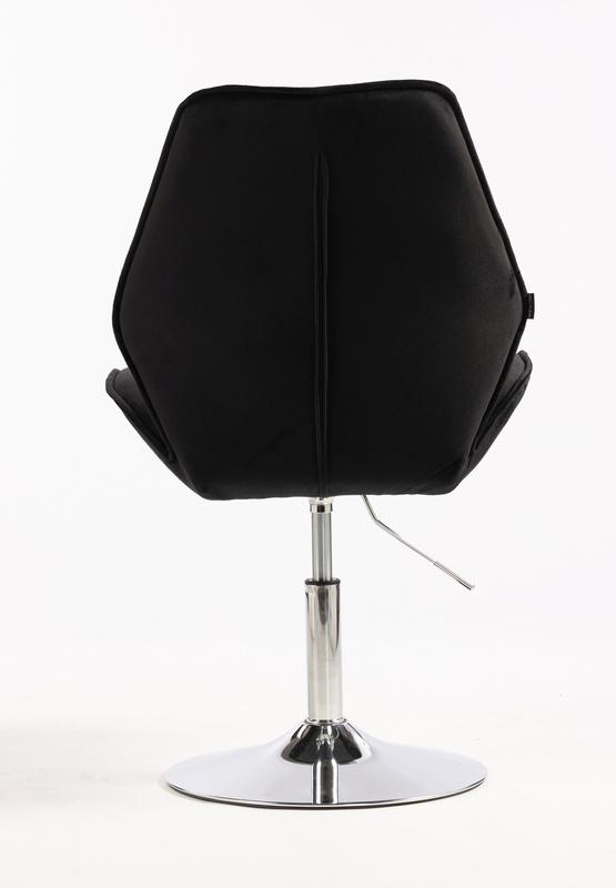 FOTEL HR350N CZARNY WELUR CHROMOWANA PODSTAWAN