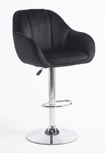 HOKER HR2055W CZARNY WELUR CHROMOWANA PODSTAWA