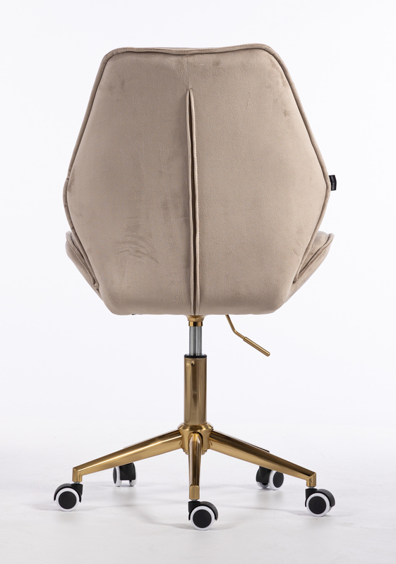 FOTEL HR350K LATTE WELUR ZŁOTA PODSTAWA