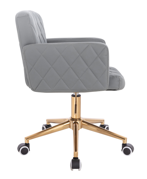 FOTEL HR802K SZARY ZŁOTA PODSTAWA