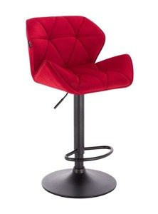 FOTEL HR111W CZERWONY WELUR PODSTAWA CZARNY MAT