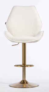 FOTEL HR350W KREMOWY BARANEK ZŁOTA PODSTAWA