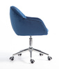 HOKER HR2055K CIEMNE MORZE  WELUR CHROMOWANA PODSTAWA
