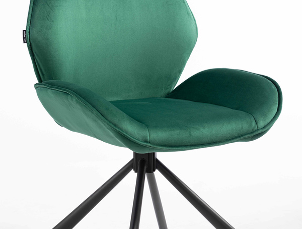 FOTEL HR350 PAJĄK BUTELKOWA ZIELEŃ WELUR CZARNA PODSTAWA