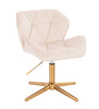 FOTEL HR111CROSS KREMOWY WELUR ZŁOTA PODSTAWA