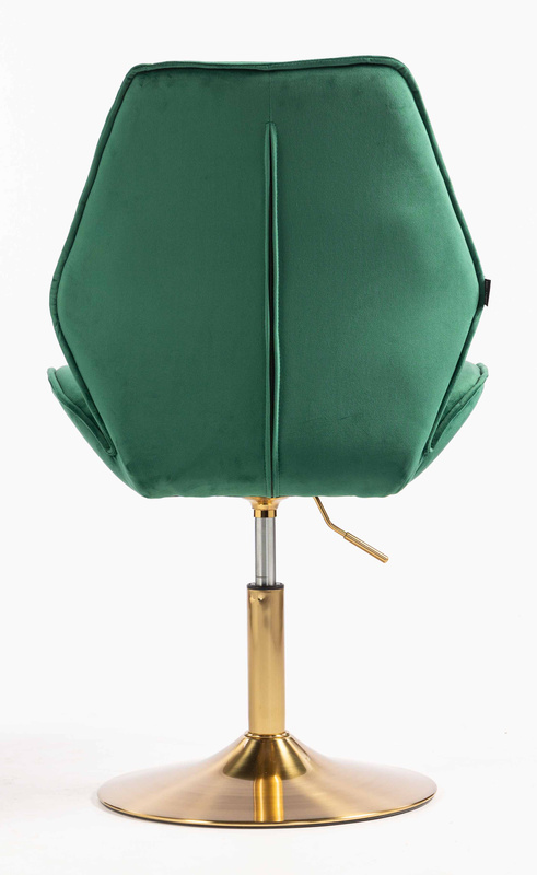FOTEL HR350N BUTELKOWA ZIELEŃ WELUR ZŁOTA PODSTAWA