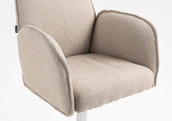 FOTEL HR280W LATTE BARANEK CHROMOWANA PODSTAWA