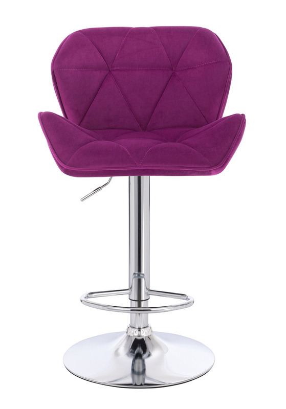 FOTEL HR111W FUKSJA WELUR CHROMOWANA PODSTAWA