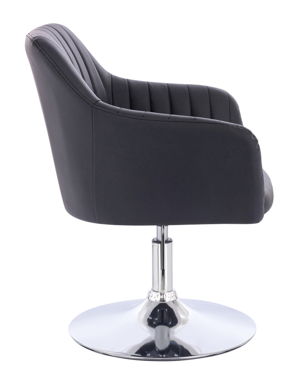 FOTEL HR190N CZARNY CHROMOWANA PODSTAWA