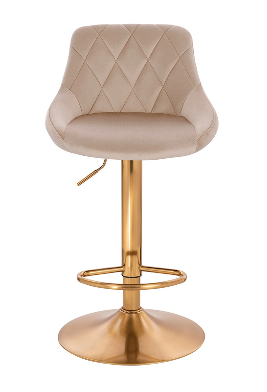 FOTEL HR1054W LATTE WELUR ZŁOTA PODSTAWA