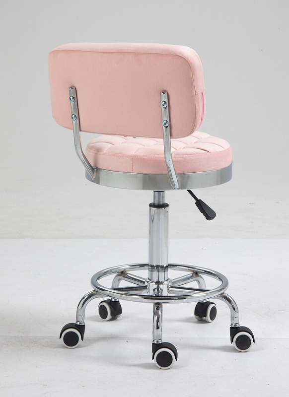 HOKER HR636 PUDROWY RÓŻ WELUR CHROMOWANA PODSTAWA