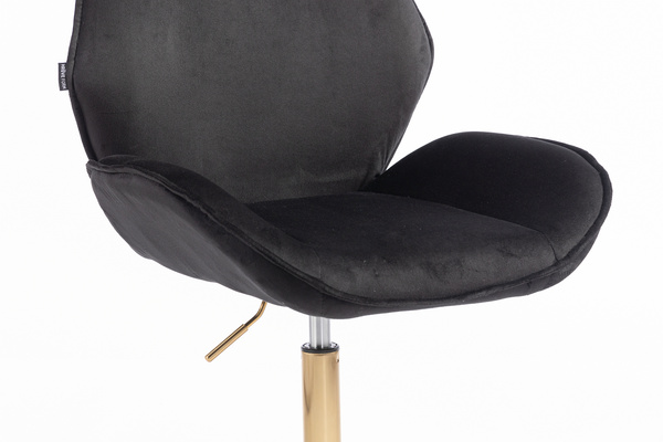 FOTEL HR350K CZARNY WELUR ZŁOTA PODSTAWA